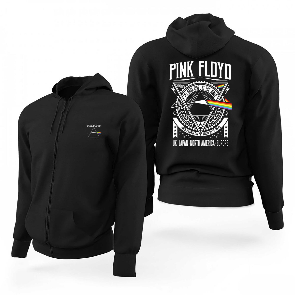 Pink Floyd Triangle Dark Side Of The Moon Siyah Fermuarlı Limited Edition Kapşonlu Sweatshirt