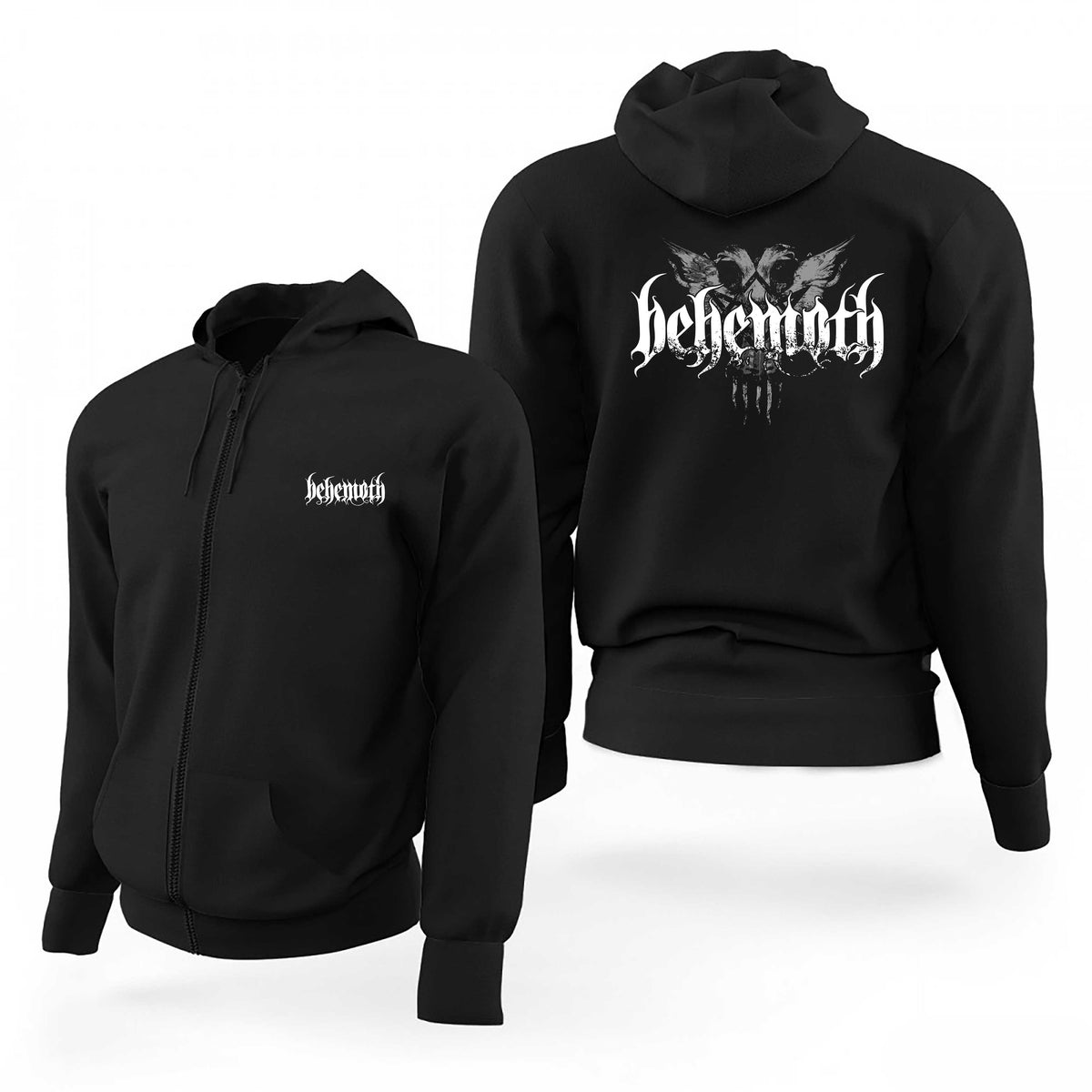 Behemoth Group Symbol Logo Siyah Fermuarlı Limited Edition Kapşonlu Sweatshirt