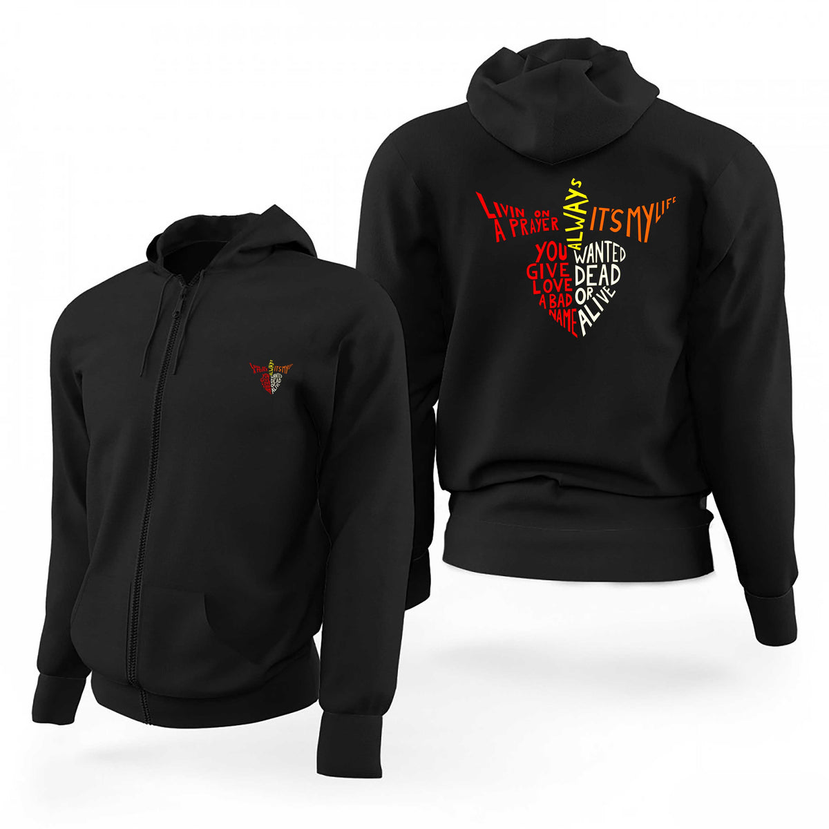Bon Jovi Sons İn Hearth Logo Siyah Fermuarlı Limited Edition Kapşonlu Sweatshirt