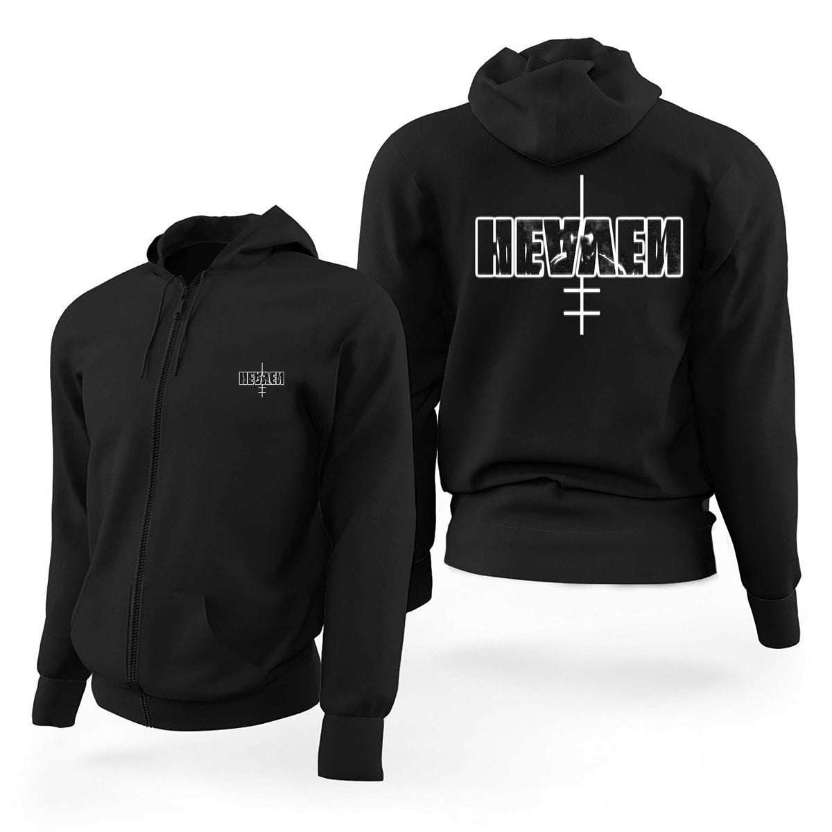 Marilyn Manson Heaven Text Siyah Fermuarlı Limited Edition Kapşonlu Sweatshirt