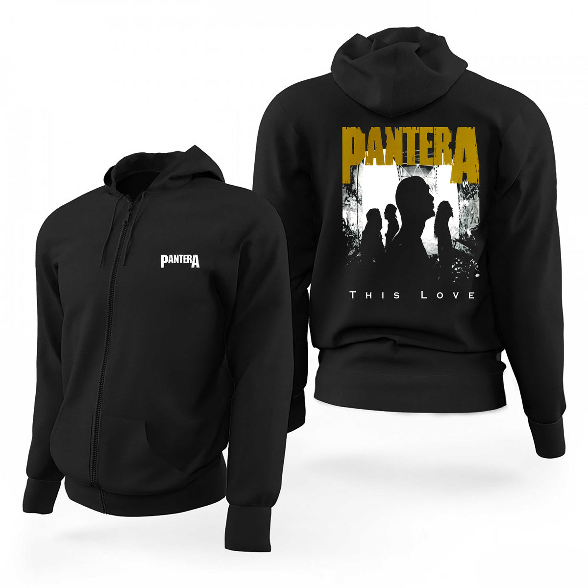 Pantera Logo This Love Siyah Fermuarlı Limited Edition Kapşonlu Sweatshirt