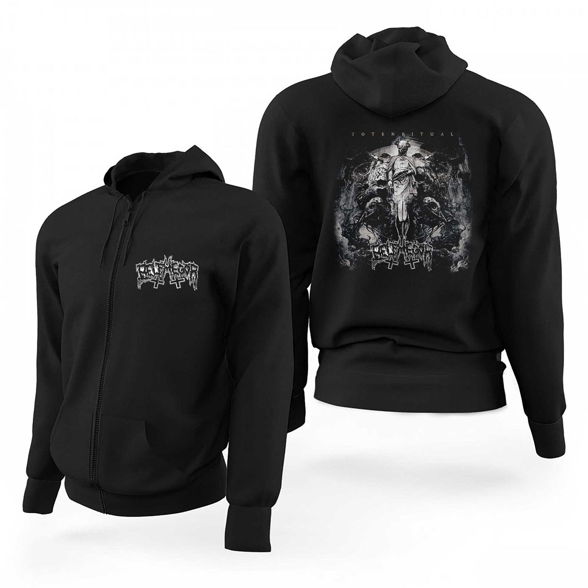 Belphegor Text Totenritual Siyah Fermuarlı Limited Edition Kapşonlu Sweatshirt