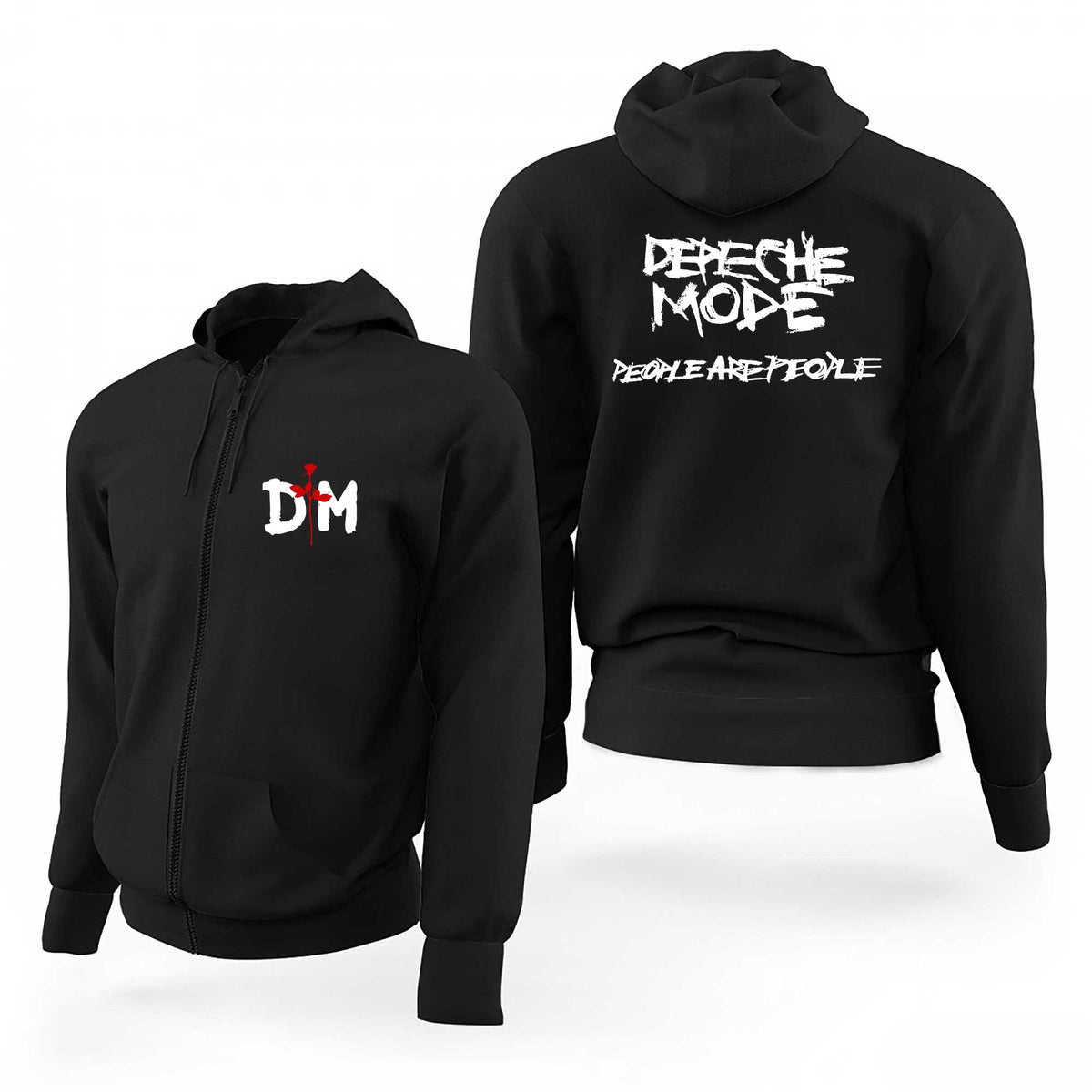 Depeche Mode People Are People Text Siyah Fermuarlı Limited Edition Kapşonlu Sweatshirt