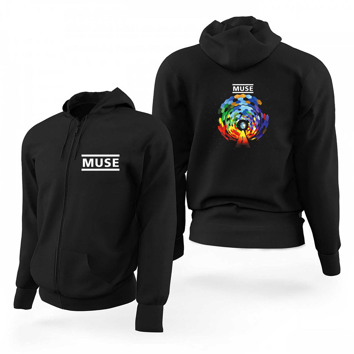 Muse Logo The Resistance Siyah Fermuarlı Limited Edition Kapşonlu Sweatshirt