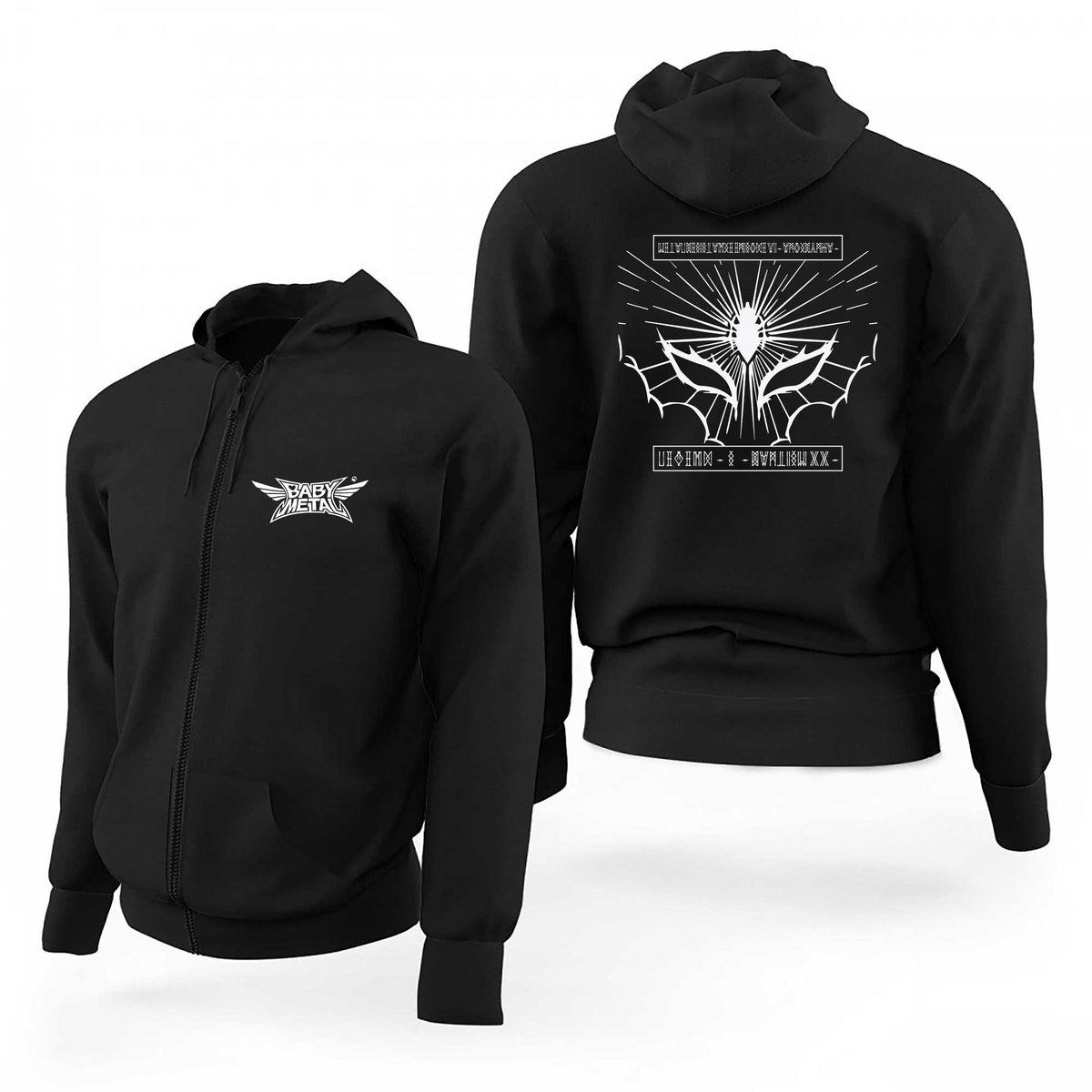 Babymetal Logo Legends Baptism Siyah Fermuarlı Limited Edition Kapşonlu Sweatshirt