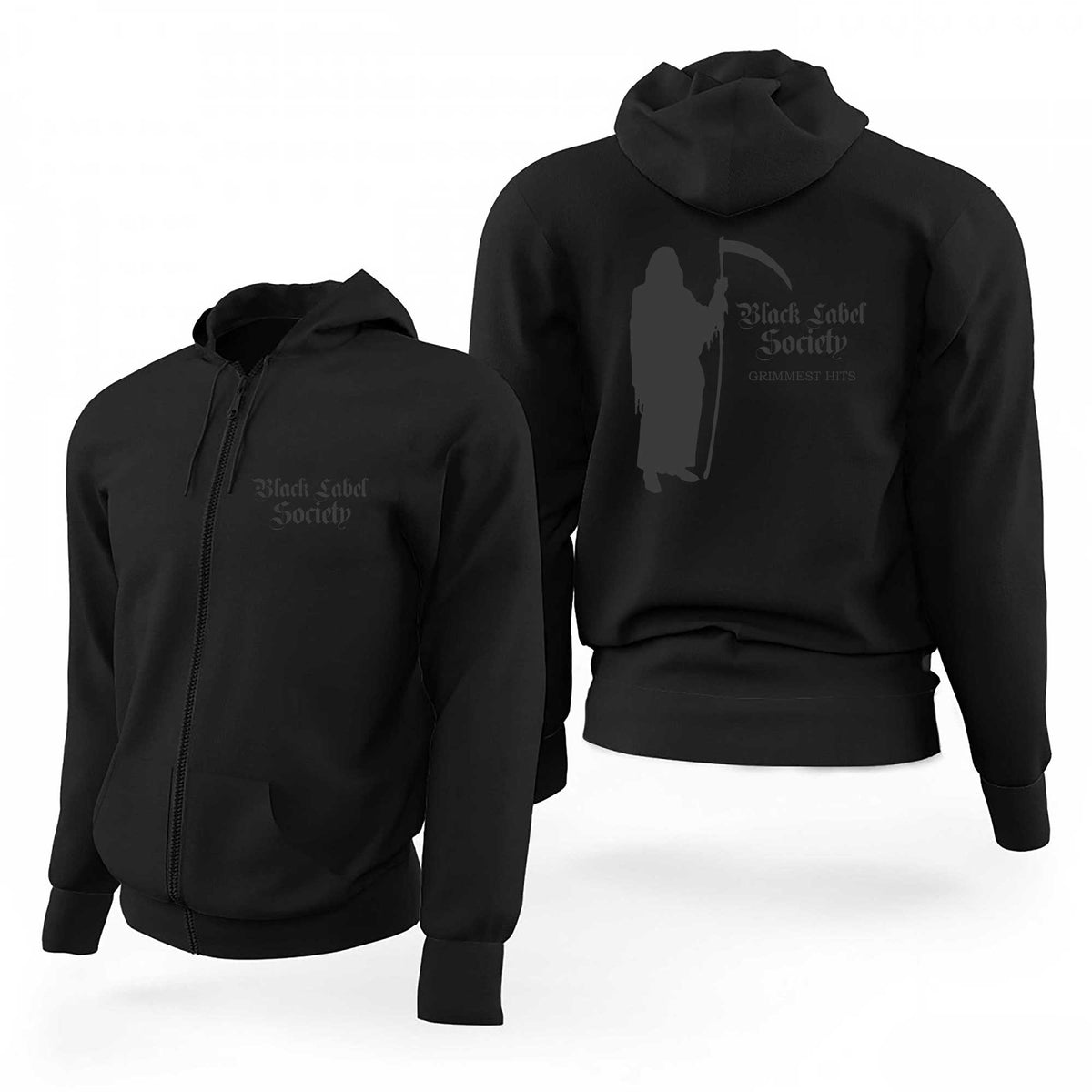 Black Label Society Text Grimmmest Hits Siyah Fermuarlı Limited Edition Kapşonlu Sweatshirt