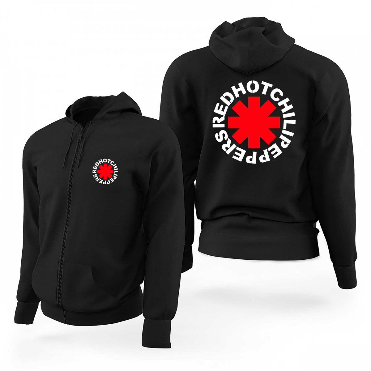 Red Hot Chili Peppers Symbol Siyah Fermuarlı Limited Edition Kapşonlu Sweatshirt