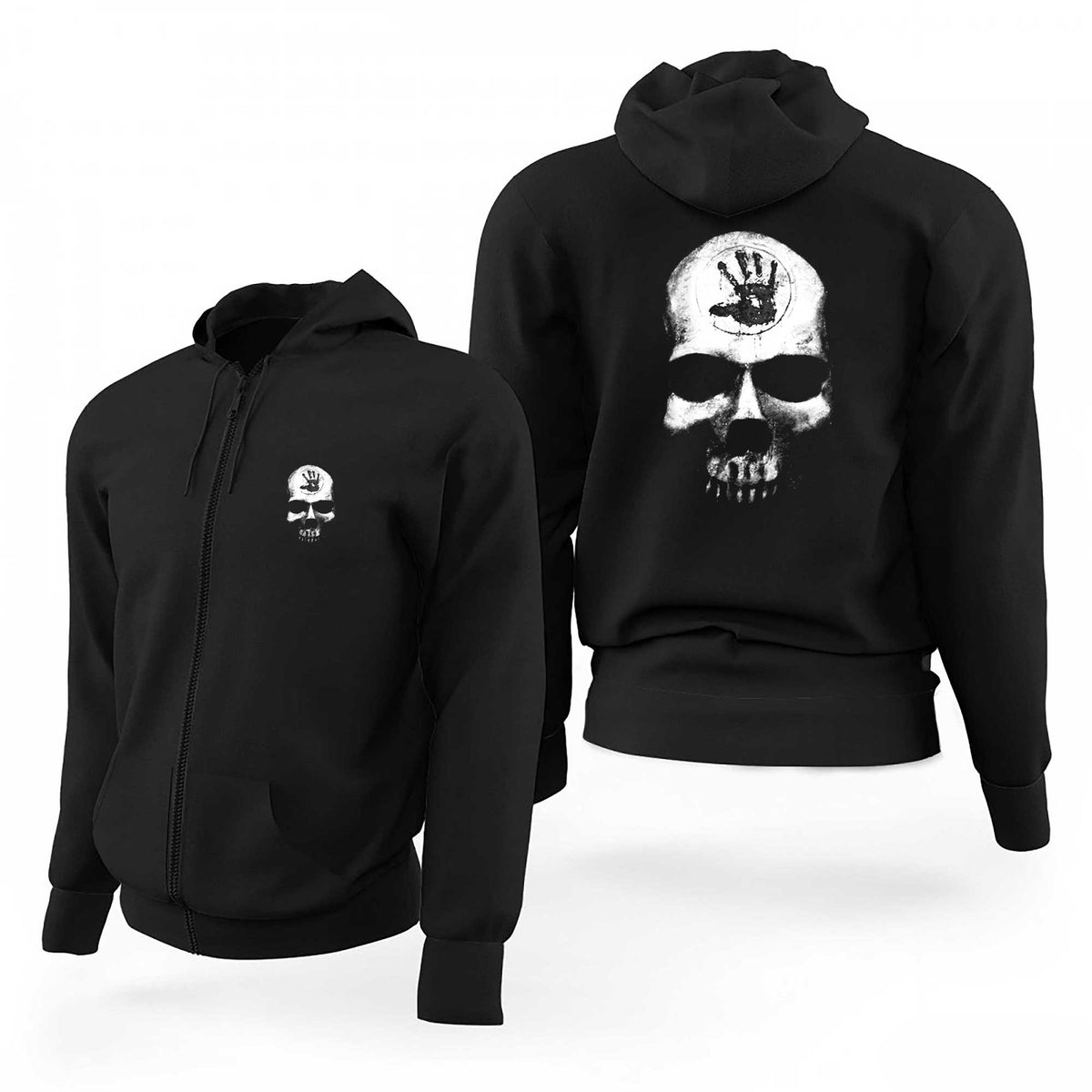 Skyrim Dark Brothertood Kara El Siyah Fermuarlı Limited Edition Kapşonlu Sweatshirt
