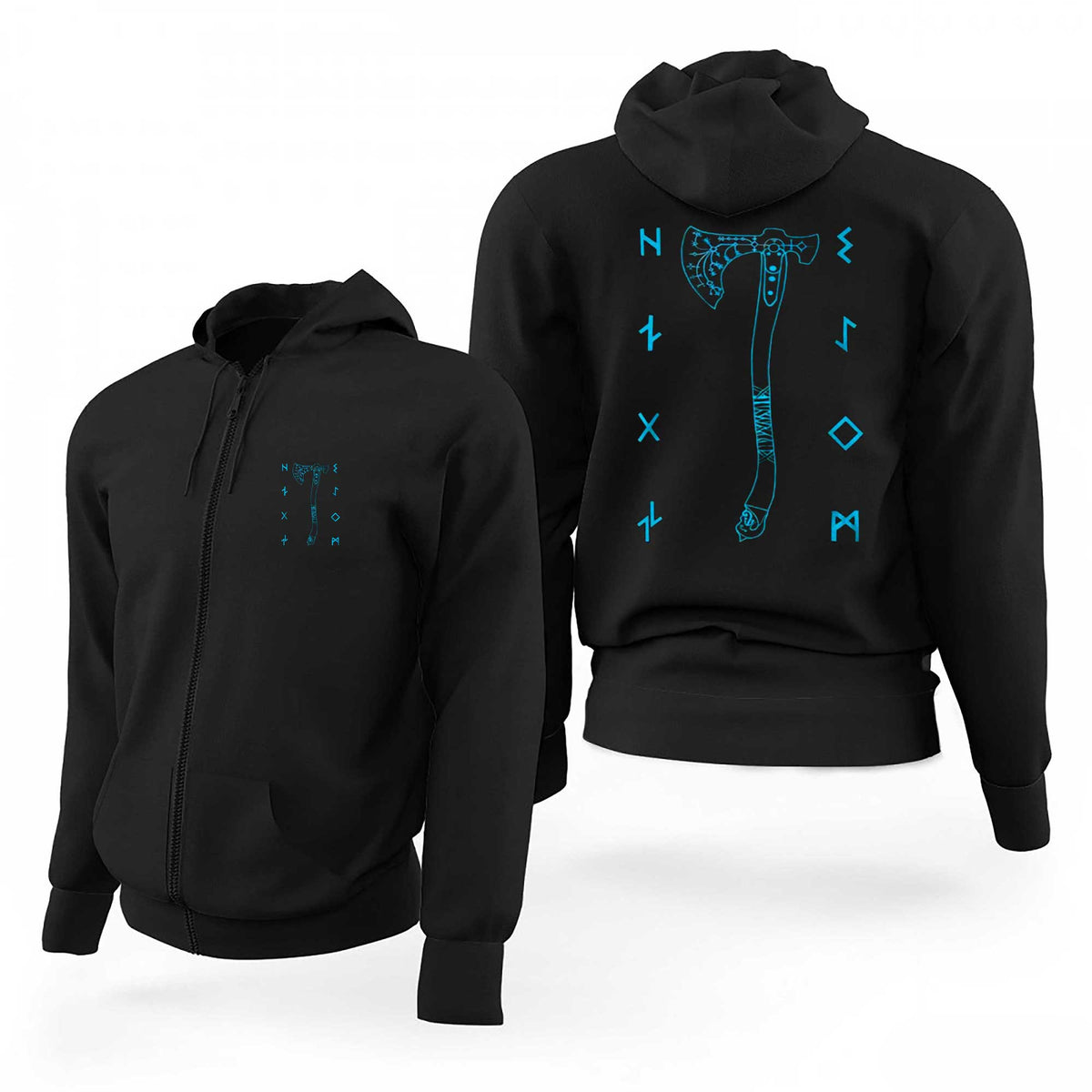 God Of War Leviathan Baltası Siyah Fermuarlı Limited Edition Kapşonlu Sweatshirt