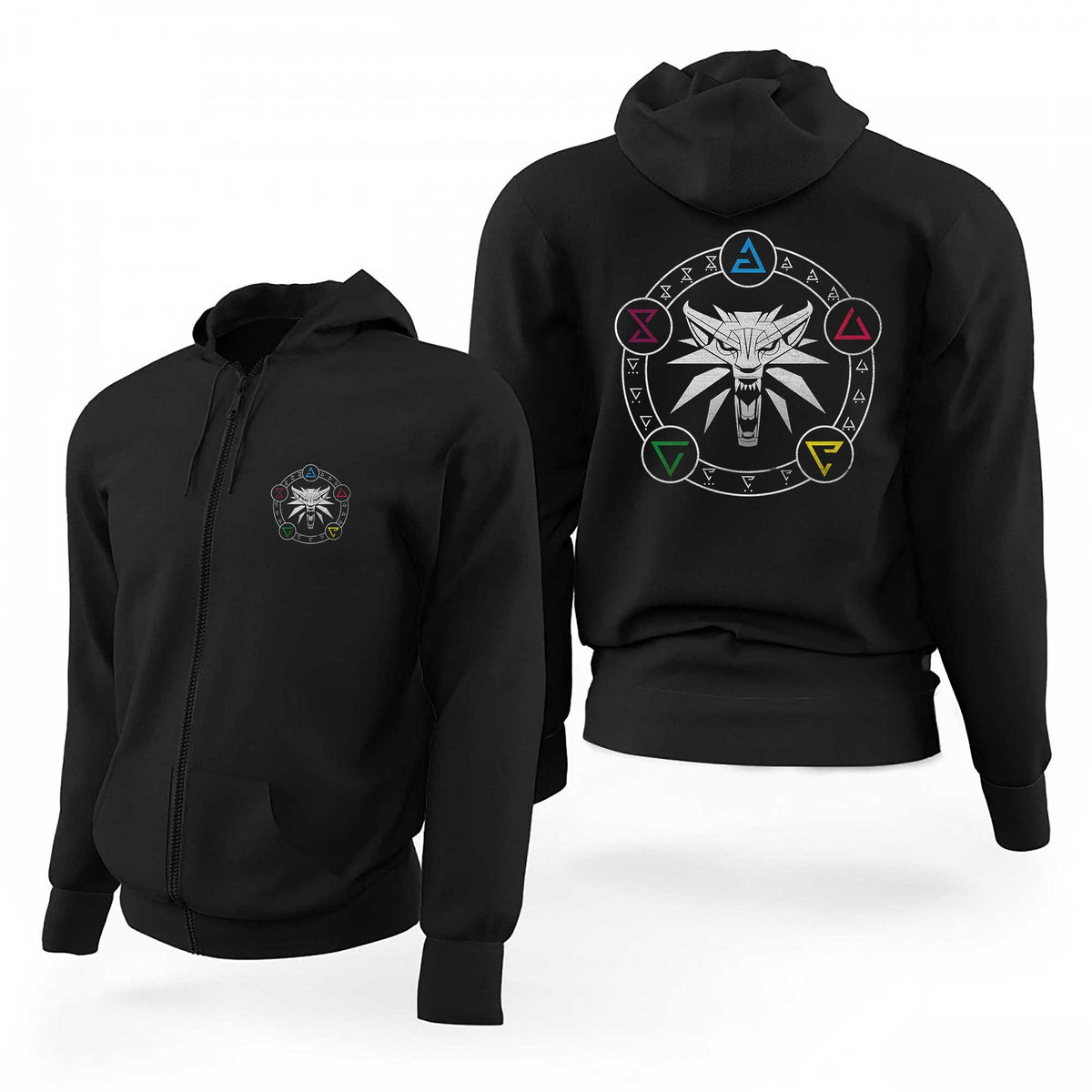 The Witcher Signs 2 Siyah Fermuarlı Limited Edition Kapşonlu Sweatshirt