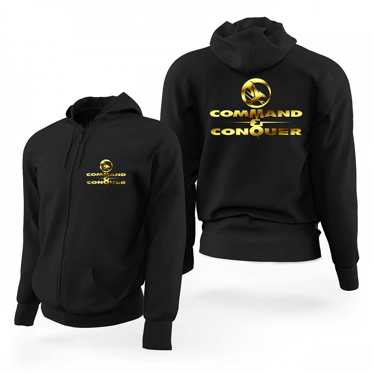 Command Conquer GDI Logo Siyah Fermuarlı Limited Edition Kapşonlu Sweatshirt