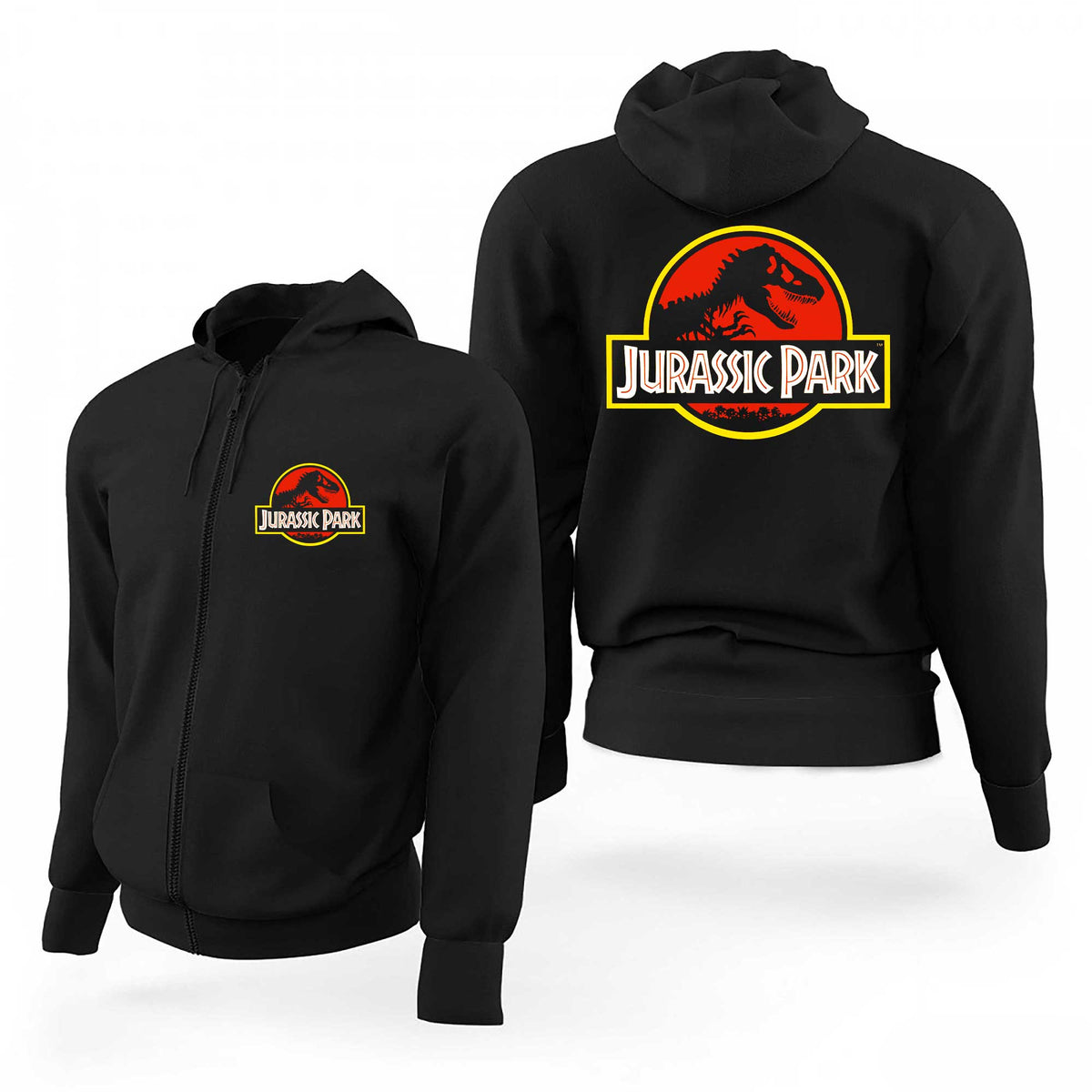 Jurassic Park Classic Logo Siyah Fermuarlı Limited Edition Kapşonlu Sweatshirt