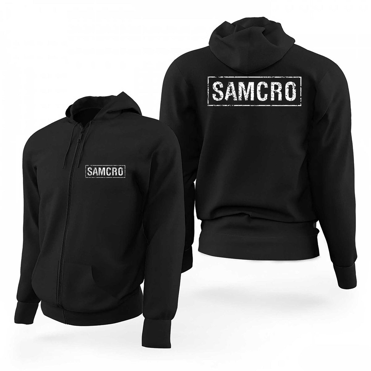 Samcro Text Siyah Fermuarlı Limited Edition Kapşonlu Sweatshirt