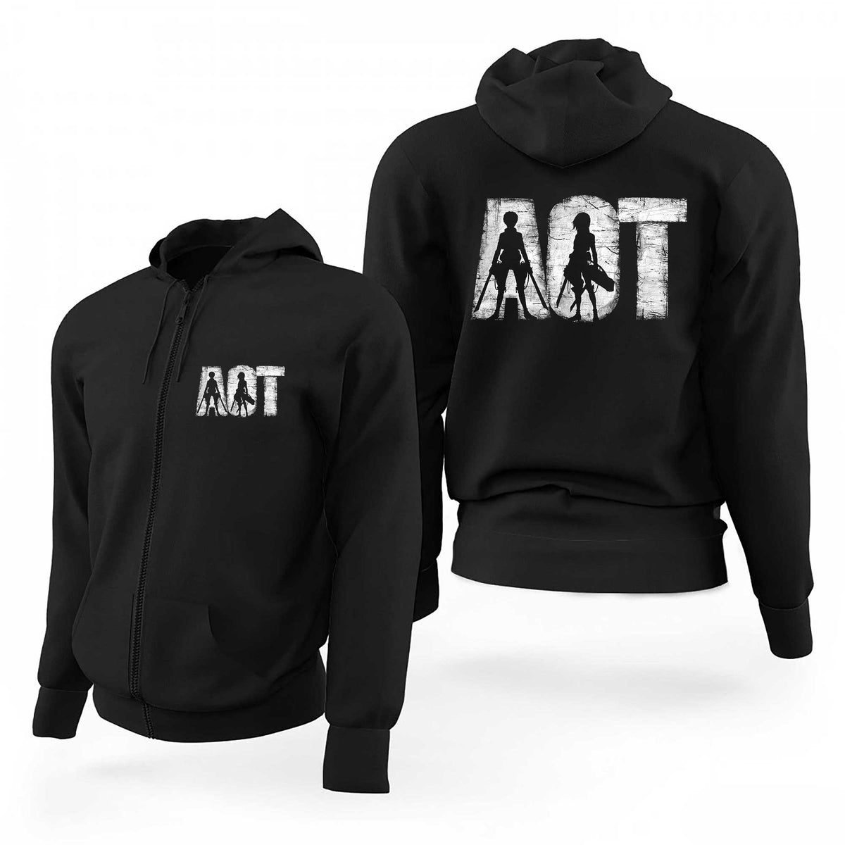 Attack On Titan Killer AOT Siyah Fermuarlı Limited Edition Kapşonlu Sweatshirt