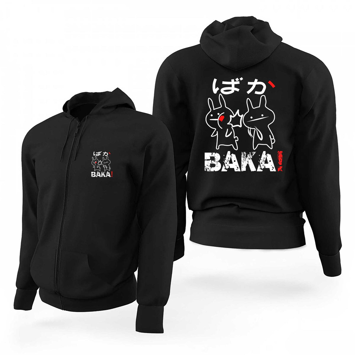 Baka Bunnies Siyah Fermuarlı Limited Edition Kapşonlu Sweatshirt