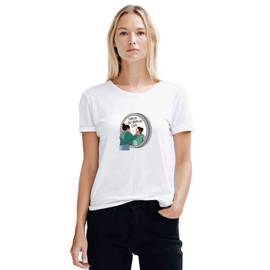 Sakin Ol Borcun Çok Beyaz Kadın Tişört