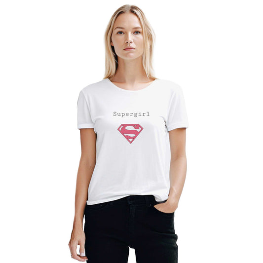 Super Girl Beyaz Kadın Tişört