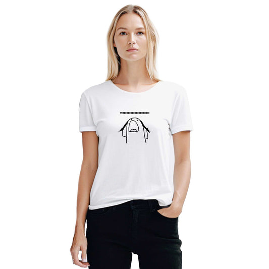 Yeeetteeerrr Beyaz Kadın Tişört