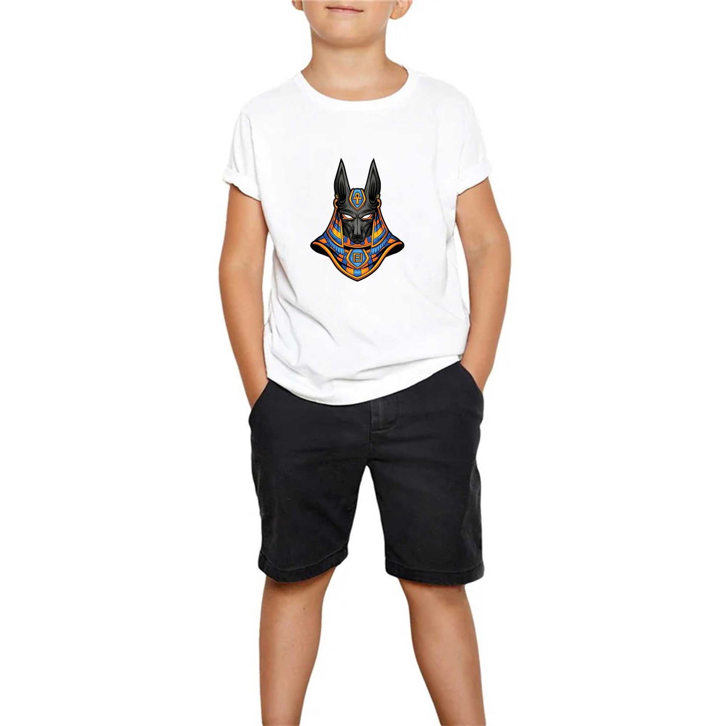 Mısır Anubis Beyaz Çocuk Tişört