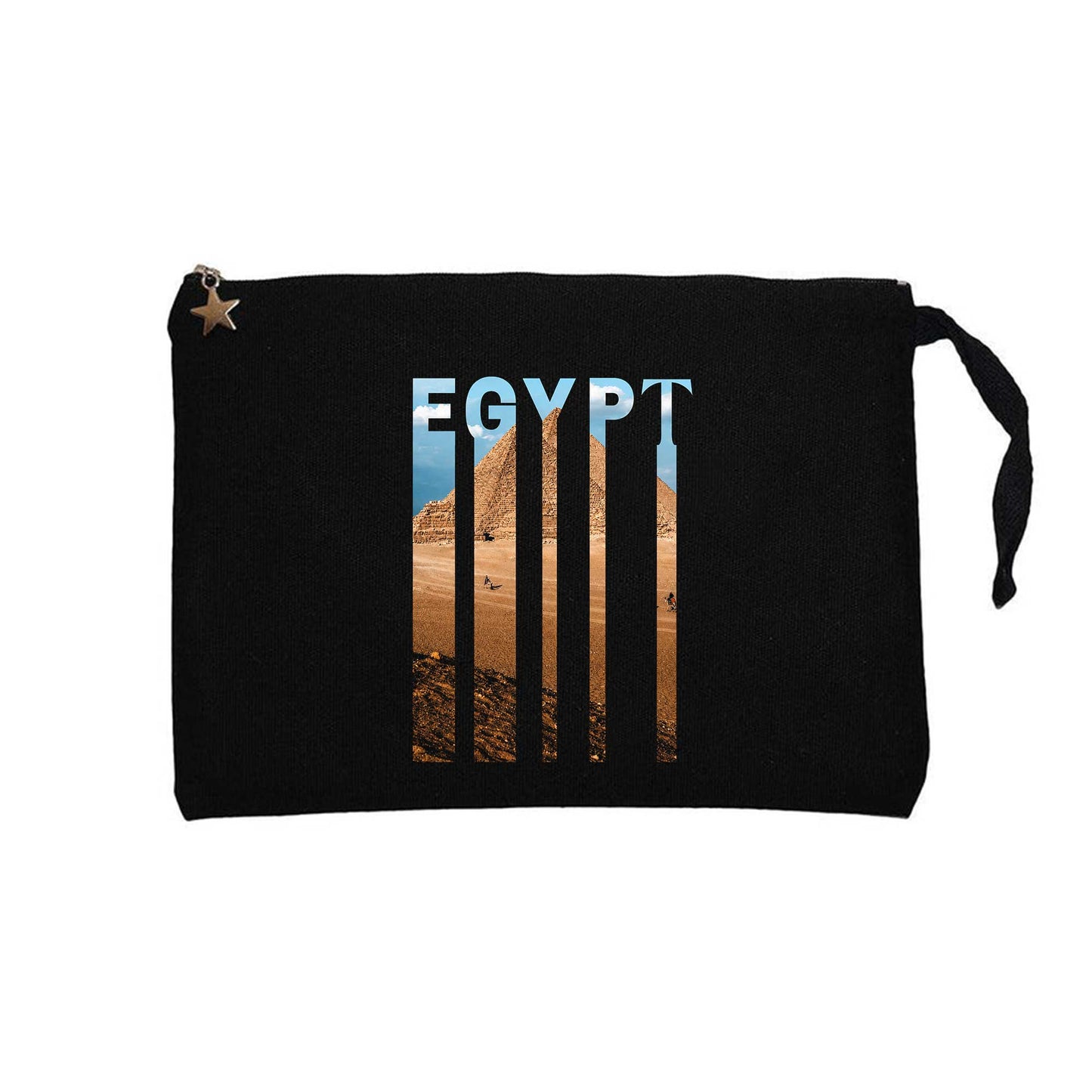 Egypt Pyramid Siyah El Çantası Cüzdan