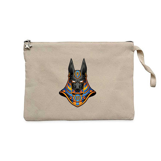 Mısır Anubis Krem El Çantası Cüzdan