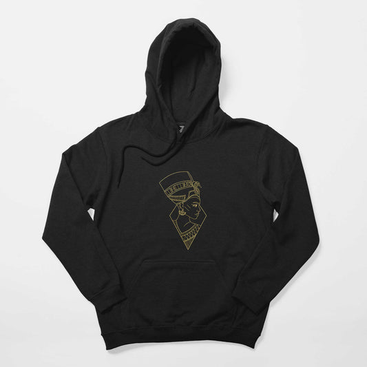 Mısır Kleopatra Siyah Kapşonlu Sweatshirt Hoodie