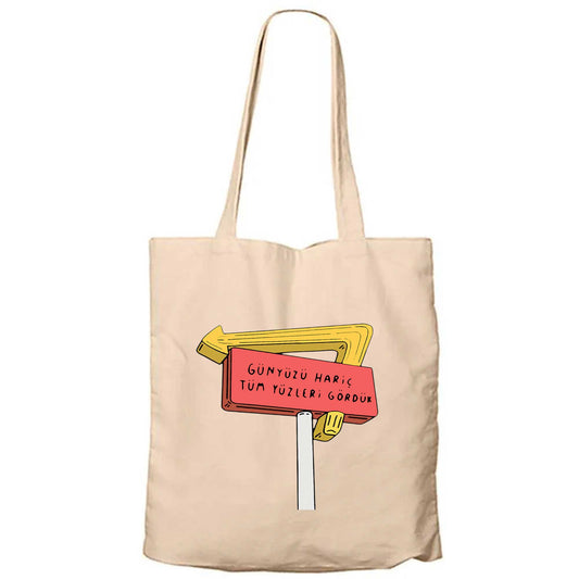 Günyüzü Göremedik Fermuarlı Bez Çanta Gabardin