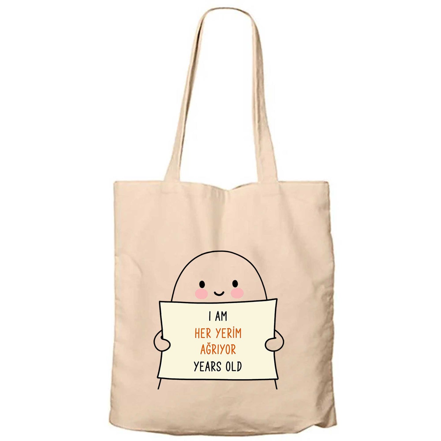 Her Yerim Ağrıyor Fermuarlı Bez Çanta Gabardin