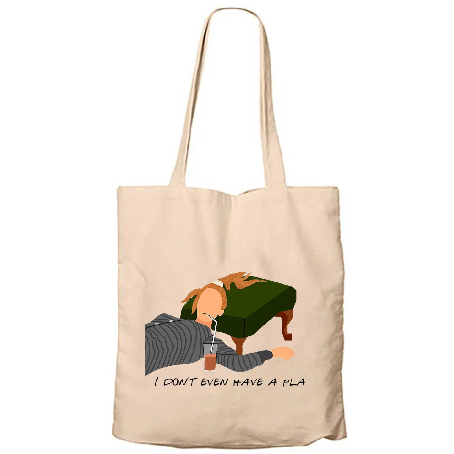 I Don't Have A Pla Fermuarlı Bez Çanta Gabardin