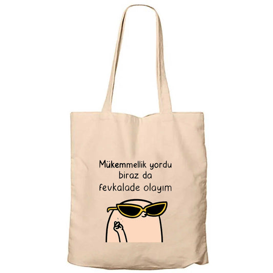 Mükemmellik Yordu Fevkalade Olayım Fermuarlı Bez Çanta Gabardin