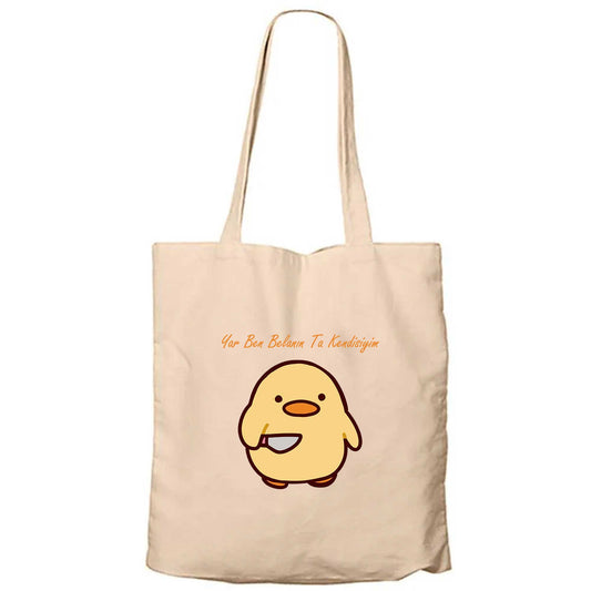 Yar Ben Belanın Ta Kendisiyim Fermuarlı Bez Çanta Gabardin