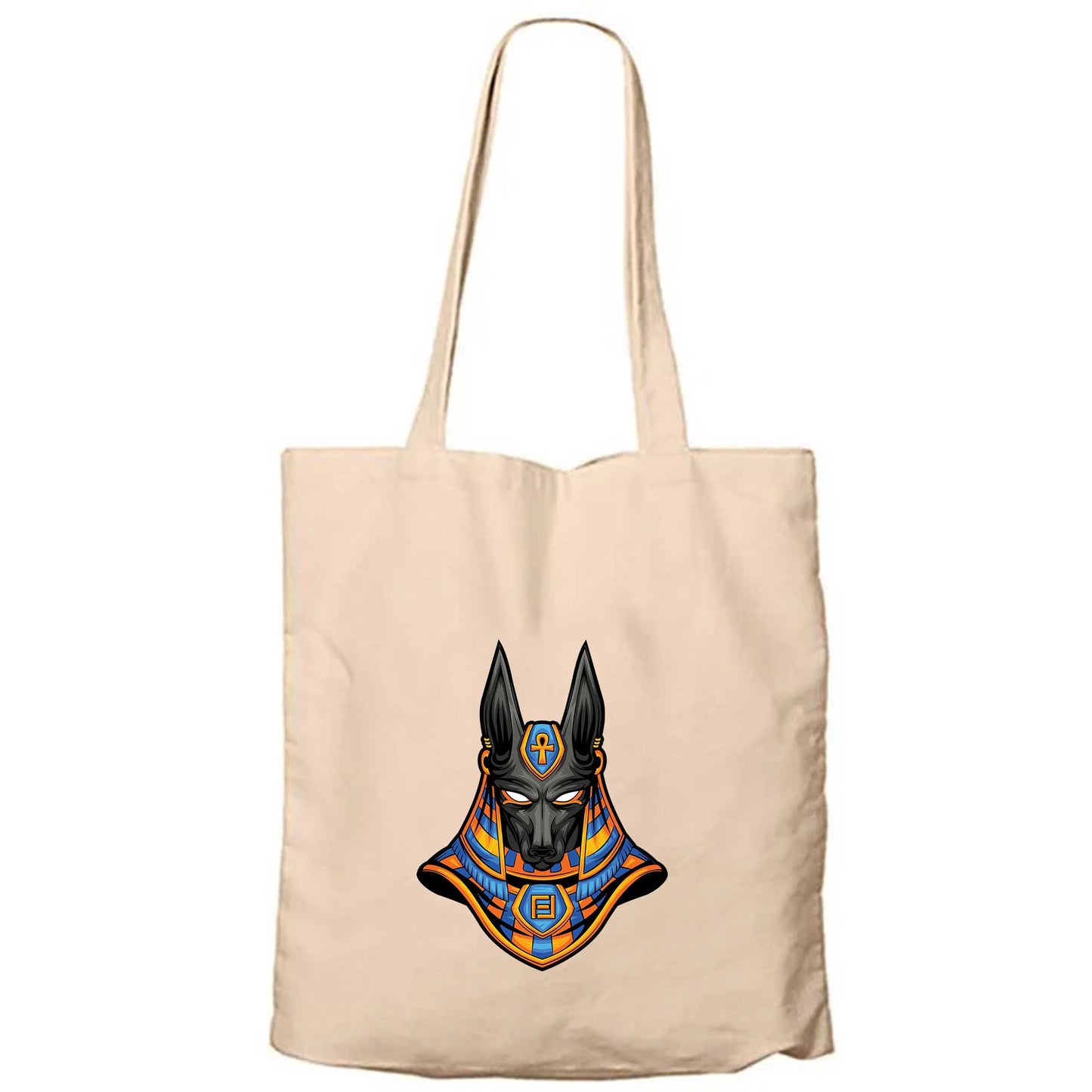 Mısır Anubis Krem Fermuarlı Bez Çanta Gabardin