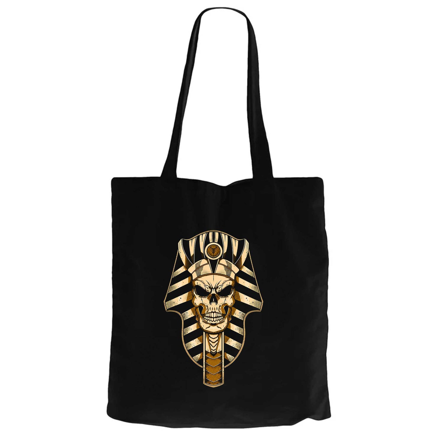 Mısır Mummy Skull Siyah Fermuarlı Bez Çanta Gabardin