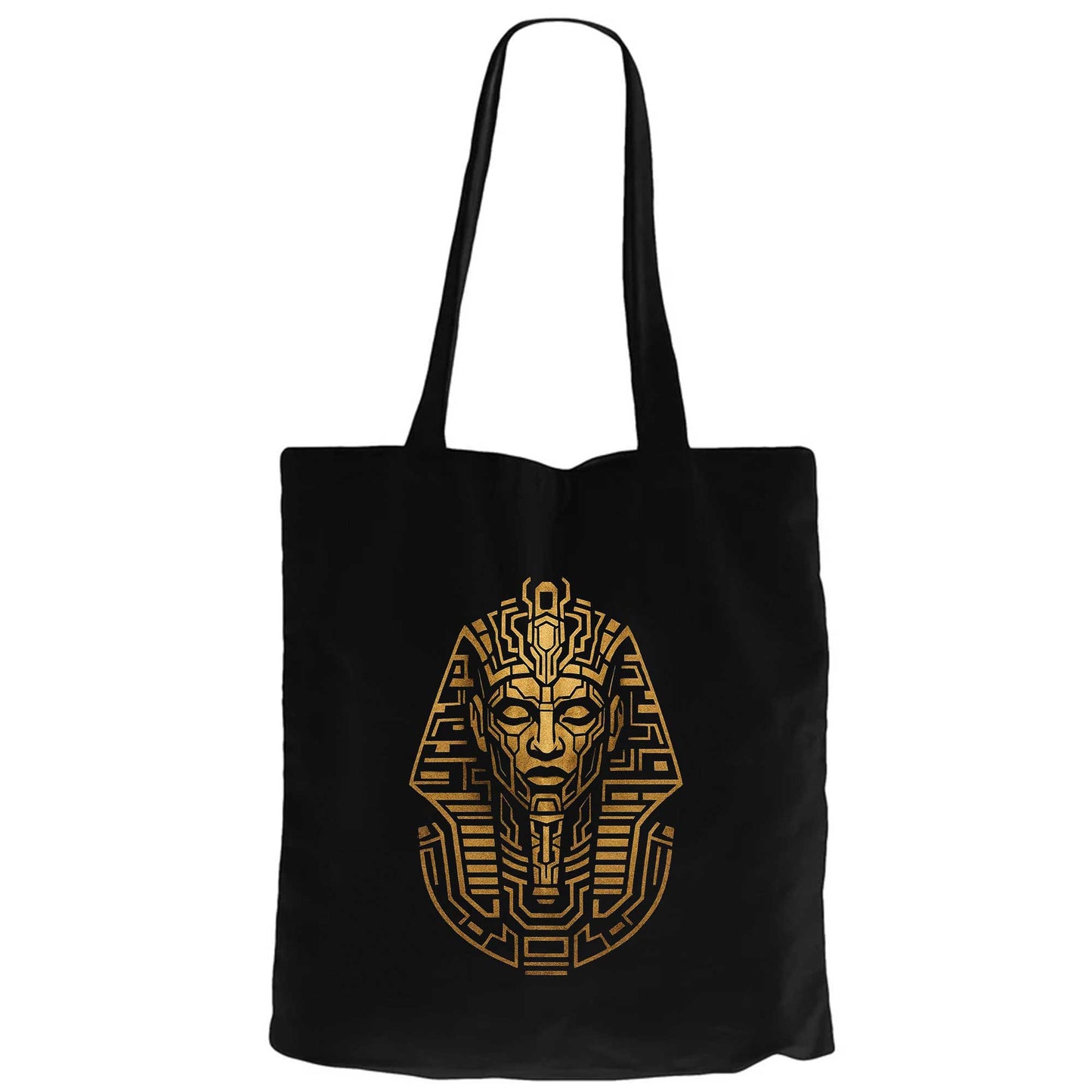 Mısır Firavun Mummy Gold Siyah Fermuarlı Bez Çanta Gabardin