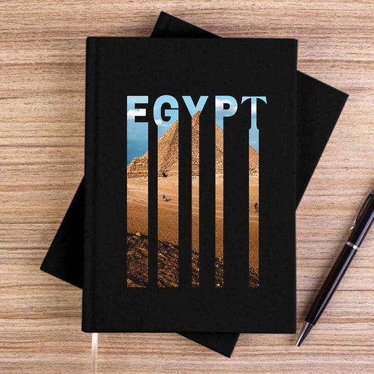 Egypt Pyramid Siyah Çizgisiz Kanvas Defter