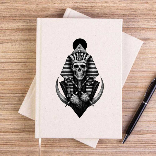 Mısır Firavun Mummy Krem Çizgisiz Kanvas Defter