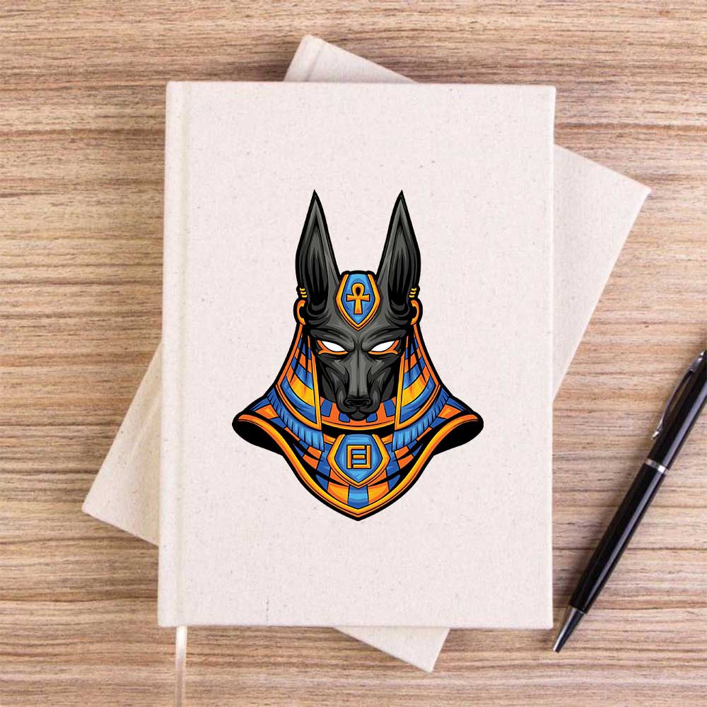 Mısır Anubis Krem Çizgisiz Kanvas Defter