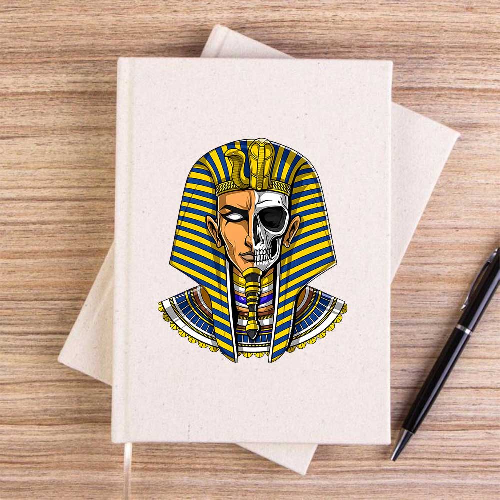 Mısır Firavun Mummy Skull Krem Çizgisiz Kanvas Defter