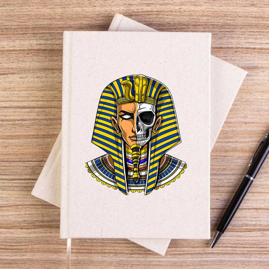Mısır Firavun Mummy Skull Krem Çizgisiz Kanvas Defter
