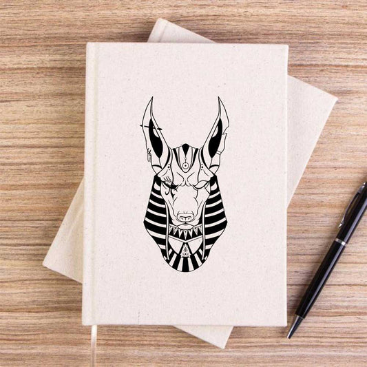 Mısır Anubis Dog Krem Çizgisiz Kanvas Defter