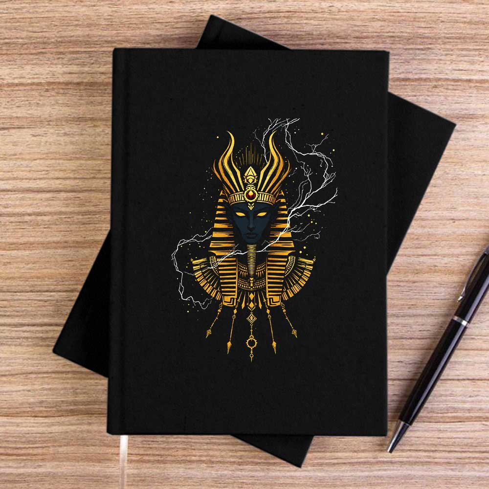 Mısır Firavun Magic Siyah Çizgisiz Kanvas Defter