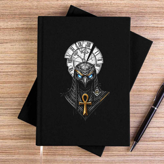 Mısır Time's Horus Siyah Çizgisiz Kanvas Defter