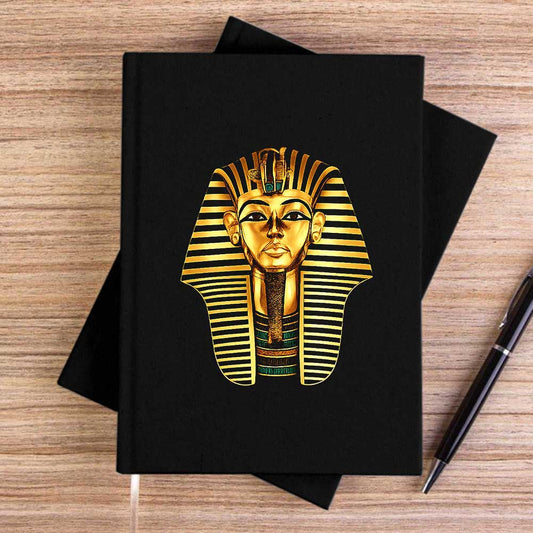 Mısır Firavun Gold Logo Siyah Çizgisiz Kanvas Defter