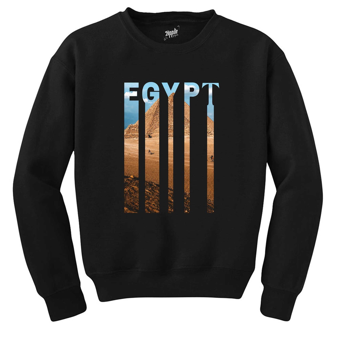 Egypt Pyramid Siyah Sweatshirt
