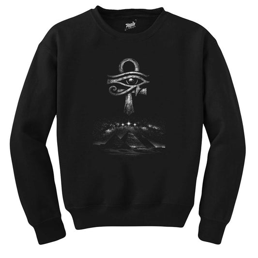 Horus ve Piramitler Siyah Sweatshirt