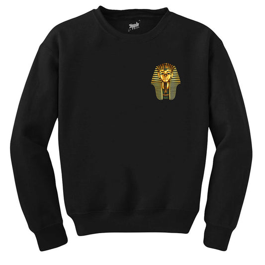 Mısır Firavun Gold Logo Siyah Sweatshirt
