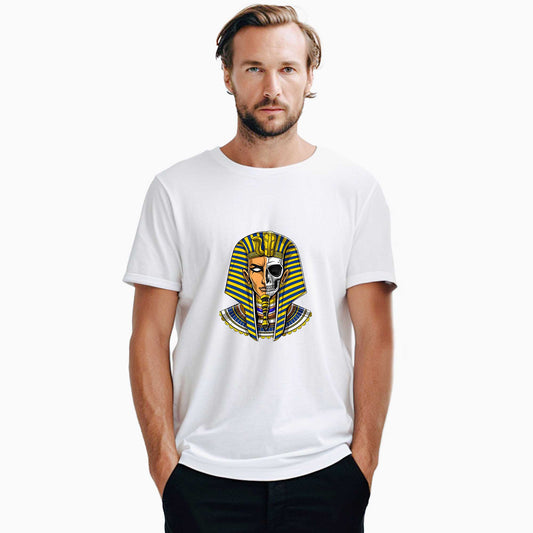 Mısır Firavun Mummy Skull Beyaz Tişört