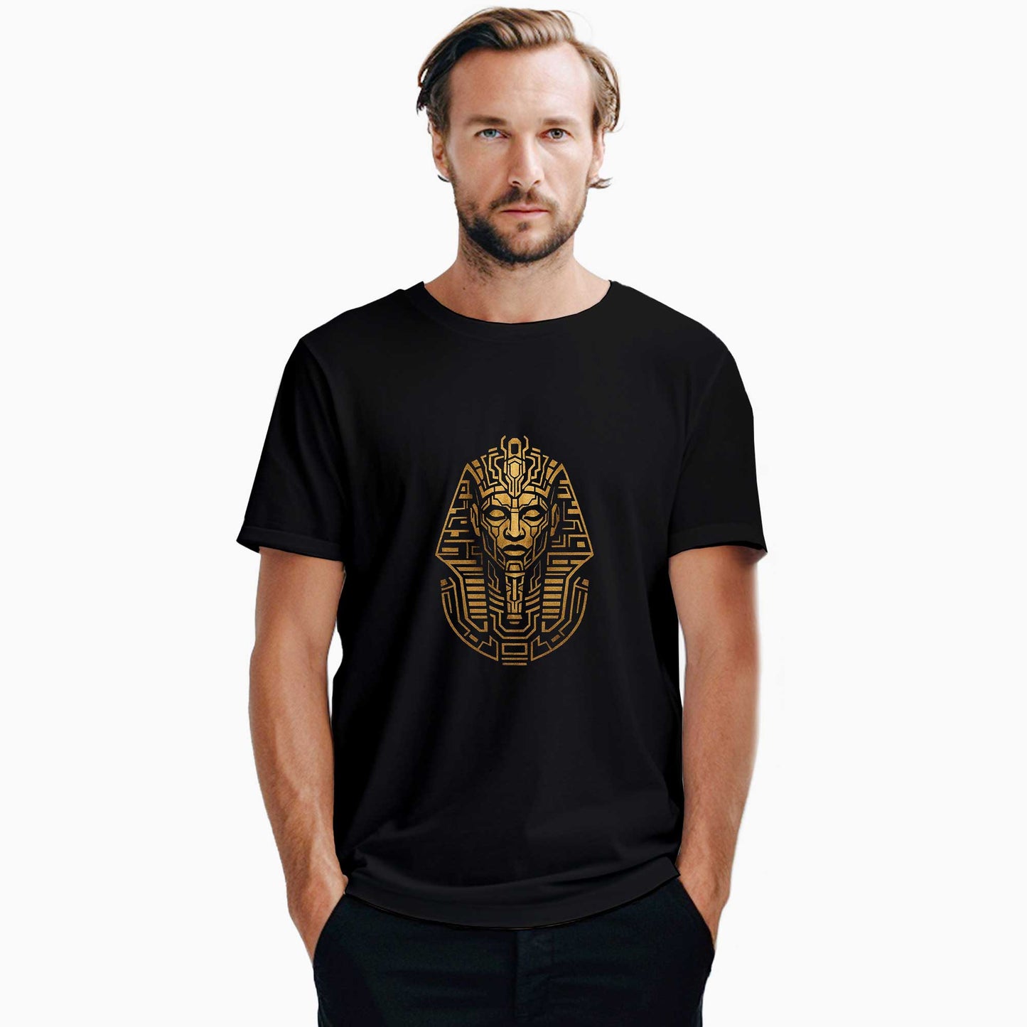 Mısır Firavun Mummy Gold Siyah Tişört