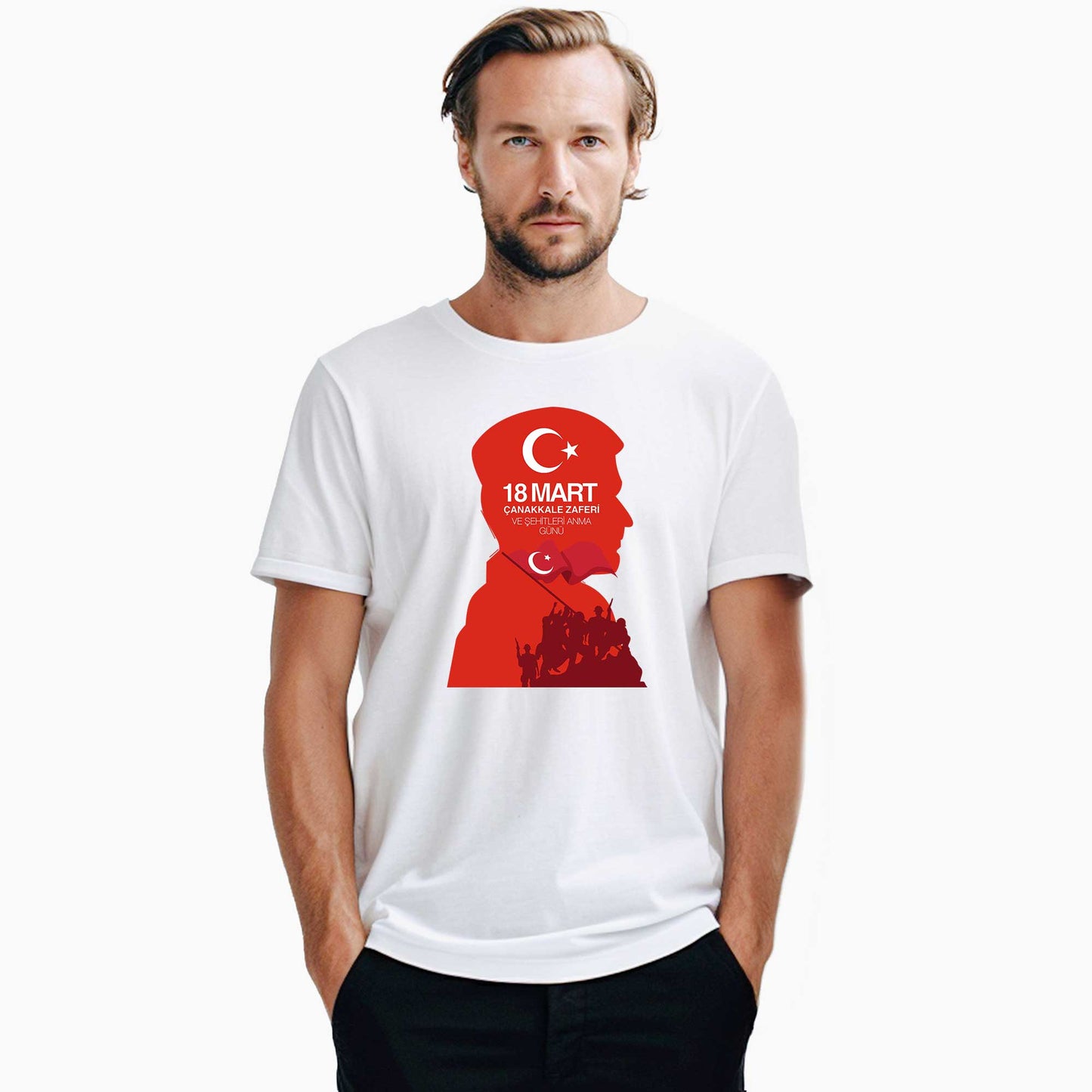 18 Mart Atatürk Beyaz Tişört