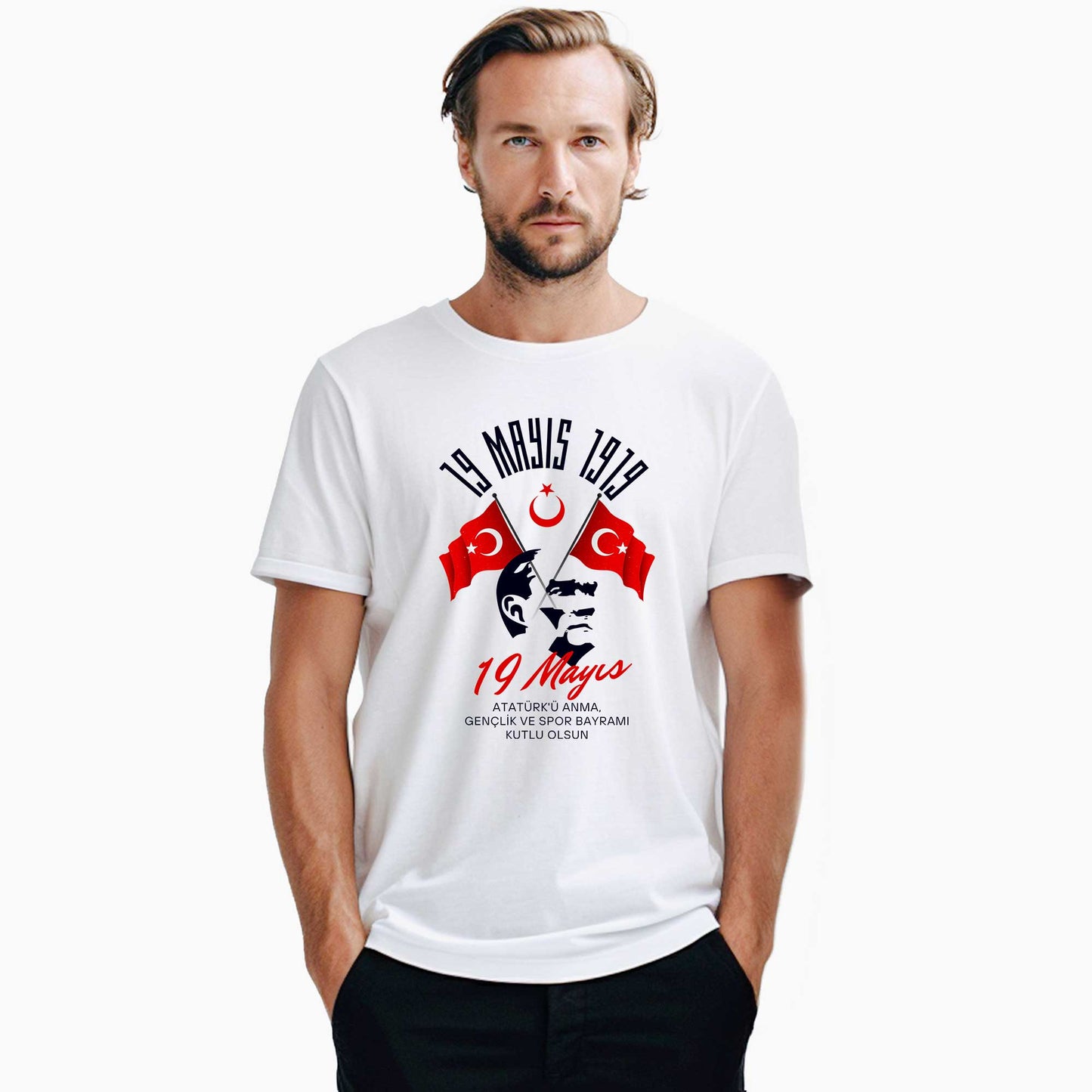 19 Mayıs Atatürkü Anma Beyaz Tişört